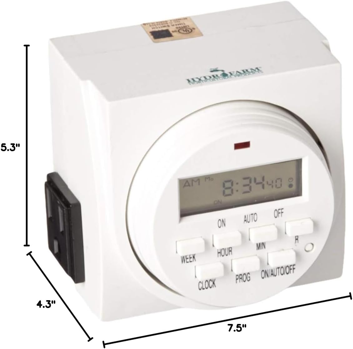 Autopilot Dual Outlet 7-Day Grounded Digital Programmable Timer, 1725W, 15A, 1 Minute On/Off