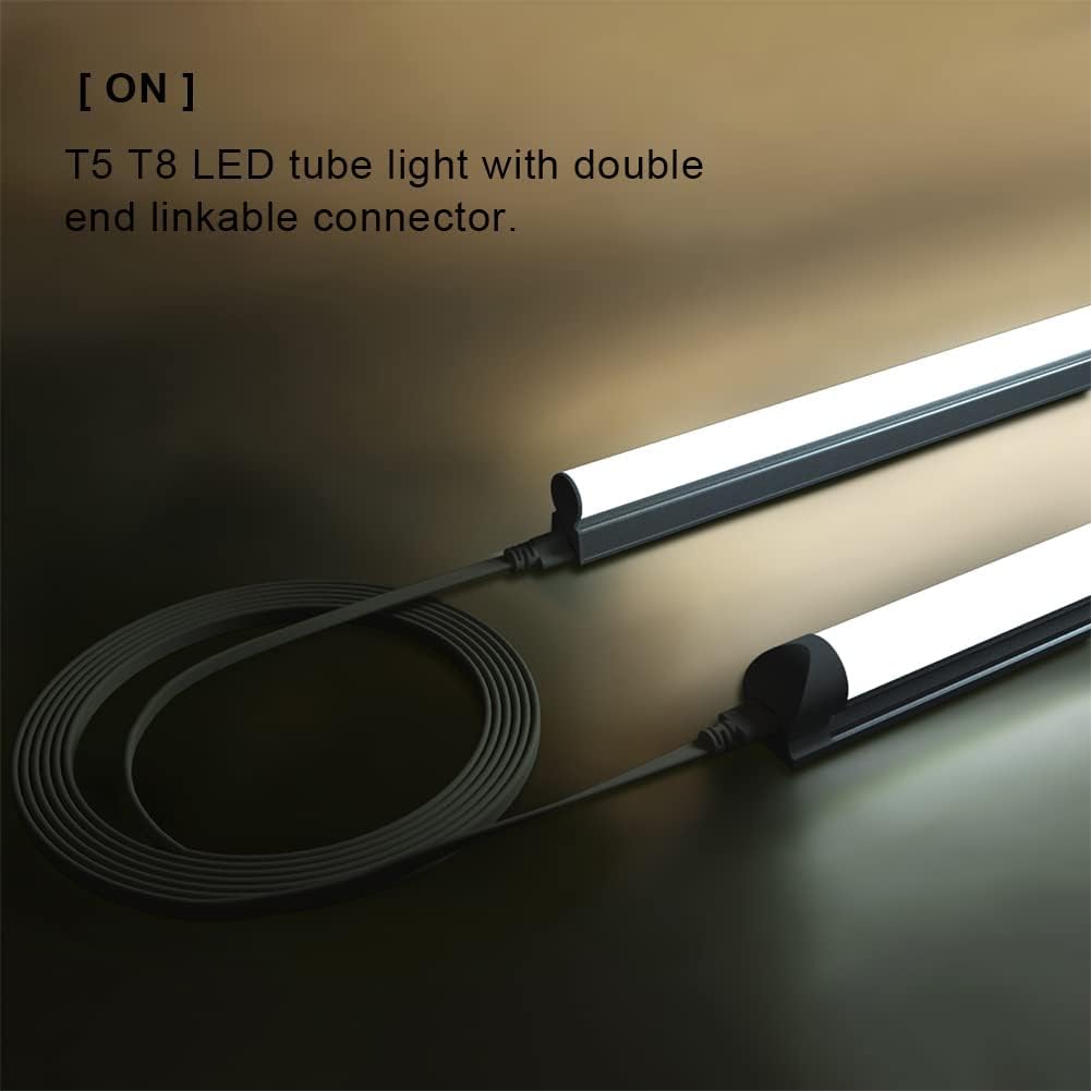 SHOPLED (4-Pack 4FT T5 T8 LED Shop Light Fixture Connecting Cords, Double-Ended Connector Cable for LED Tube Lights