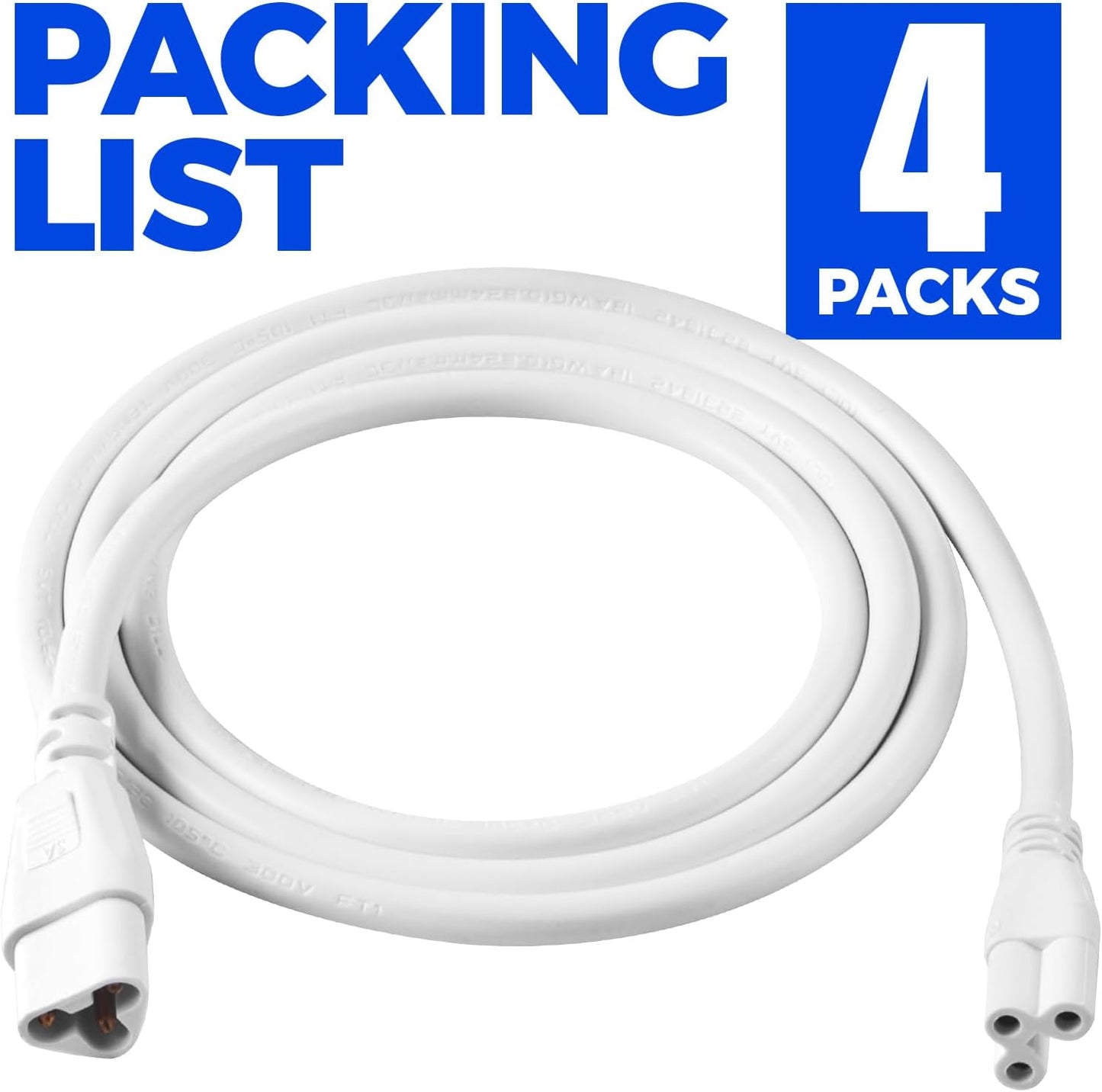 Barrina GM48, Not Suitable for Barrina T5 Grow Lights, Only for Barrina's Products with GM Series Cords, Male and Female Extension Cable, 4FT, Certified, 4 Packs