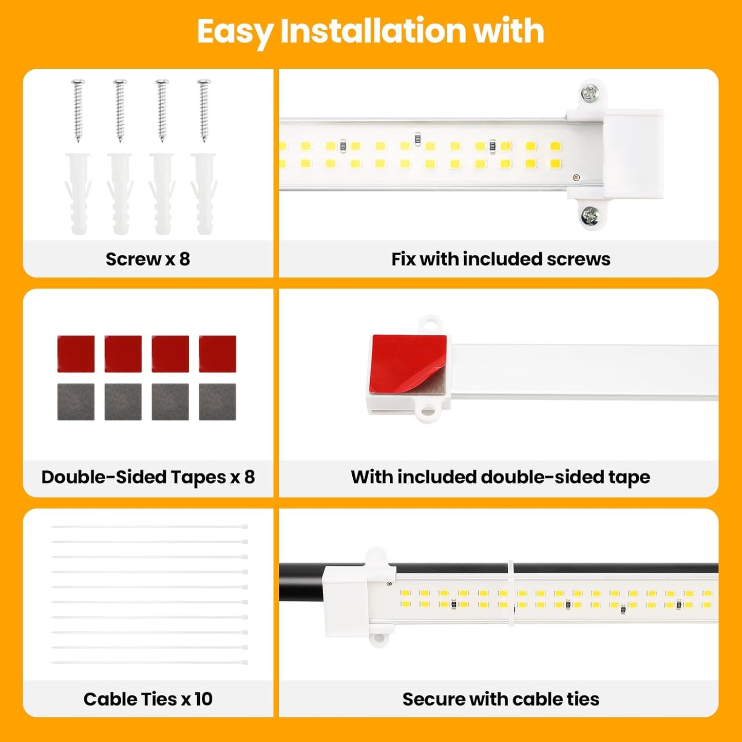 Mosthink Grow Lights for Indoor Plants, 6500K Full Spectrum Plant Lights for Indoor Growing, 16" LED Plant Grow Light Strips with 432 LEDs, 3/6/12H Auto Timer, 6-Level Dimmable, 4-Pack