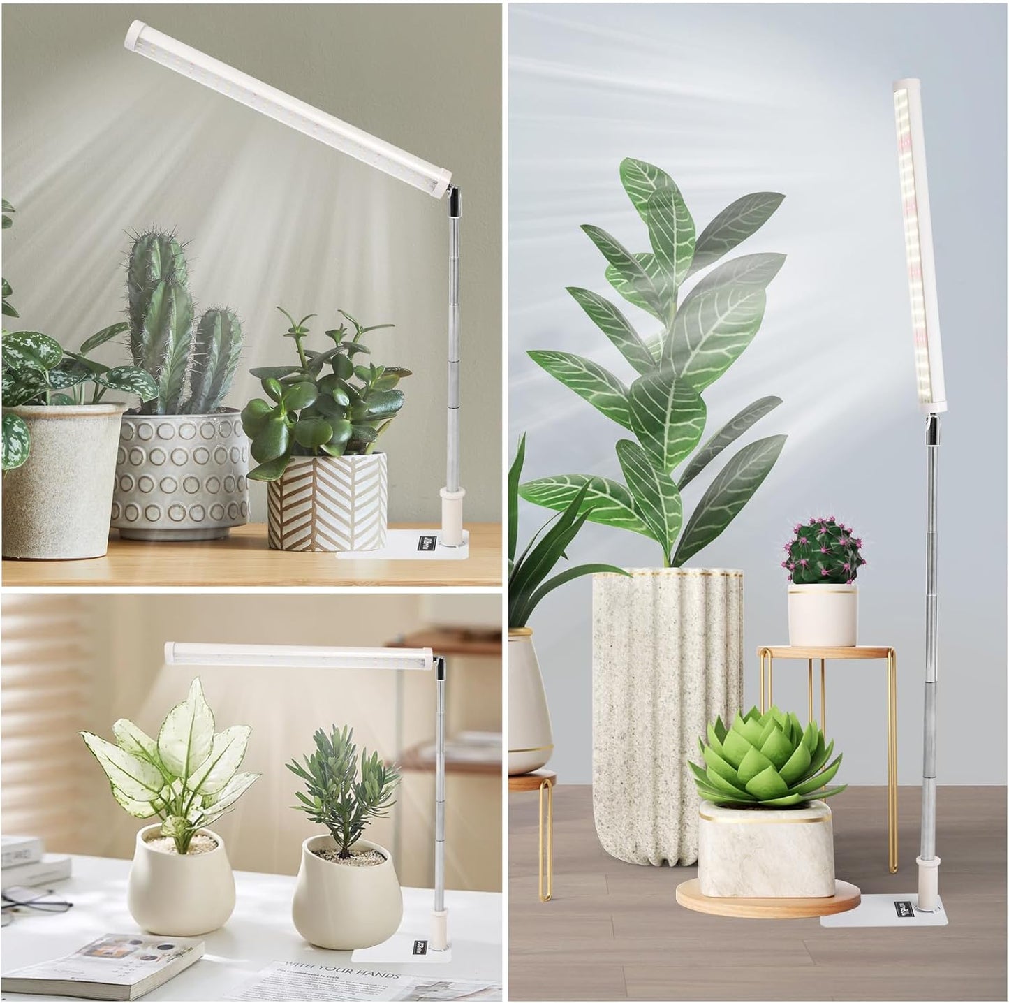 Standing LED Plant Light,Adjustable T10 Grow Light Bar, Full Spectrum Plant Grow Lamp on Stand for Indoor Plants Seed Starting, Seedlings, Veg, Flower