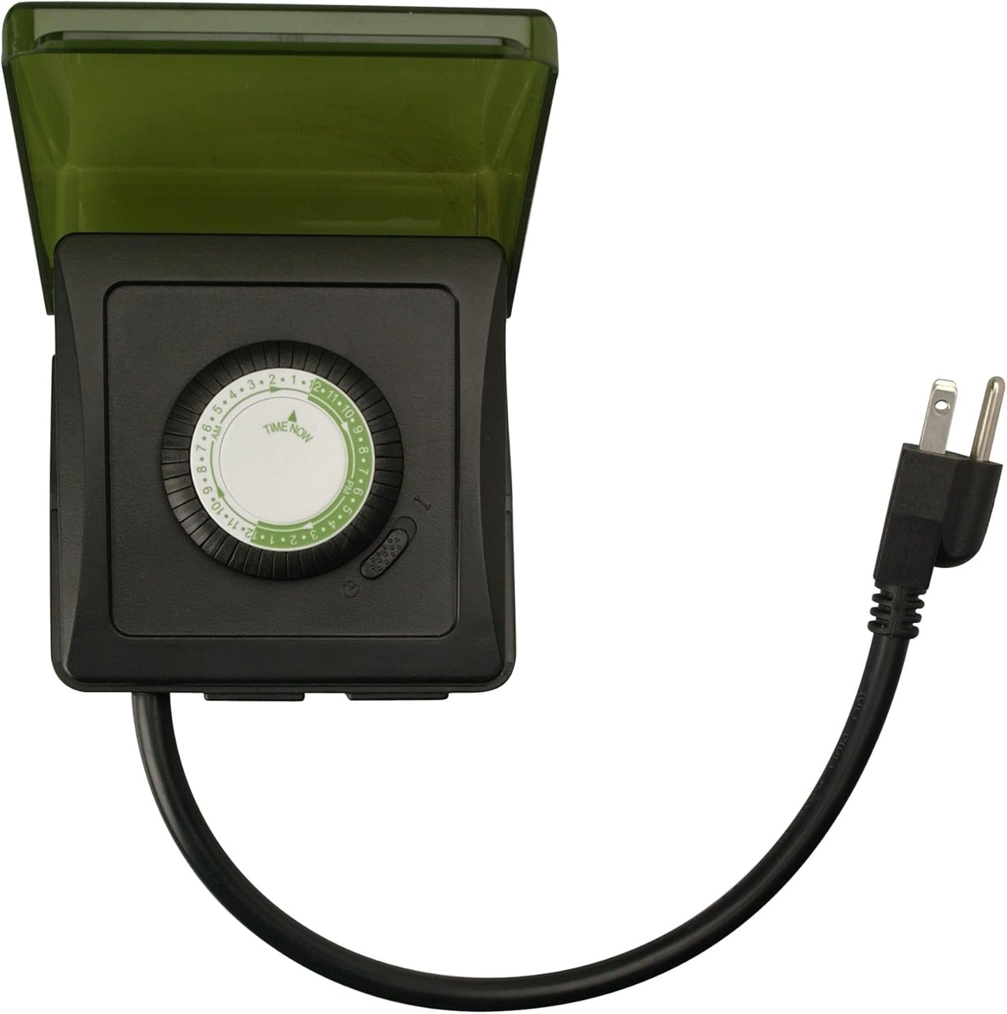 Southwire Woods Outdoor 24-Hour Heavy Duty Mechanical Plug-In Timer - Energy-Saving Control - Dual Grounded Outlets - Programmable Outdoor Timer - Weatherproof Design - Black