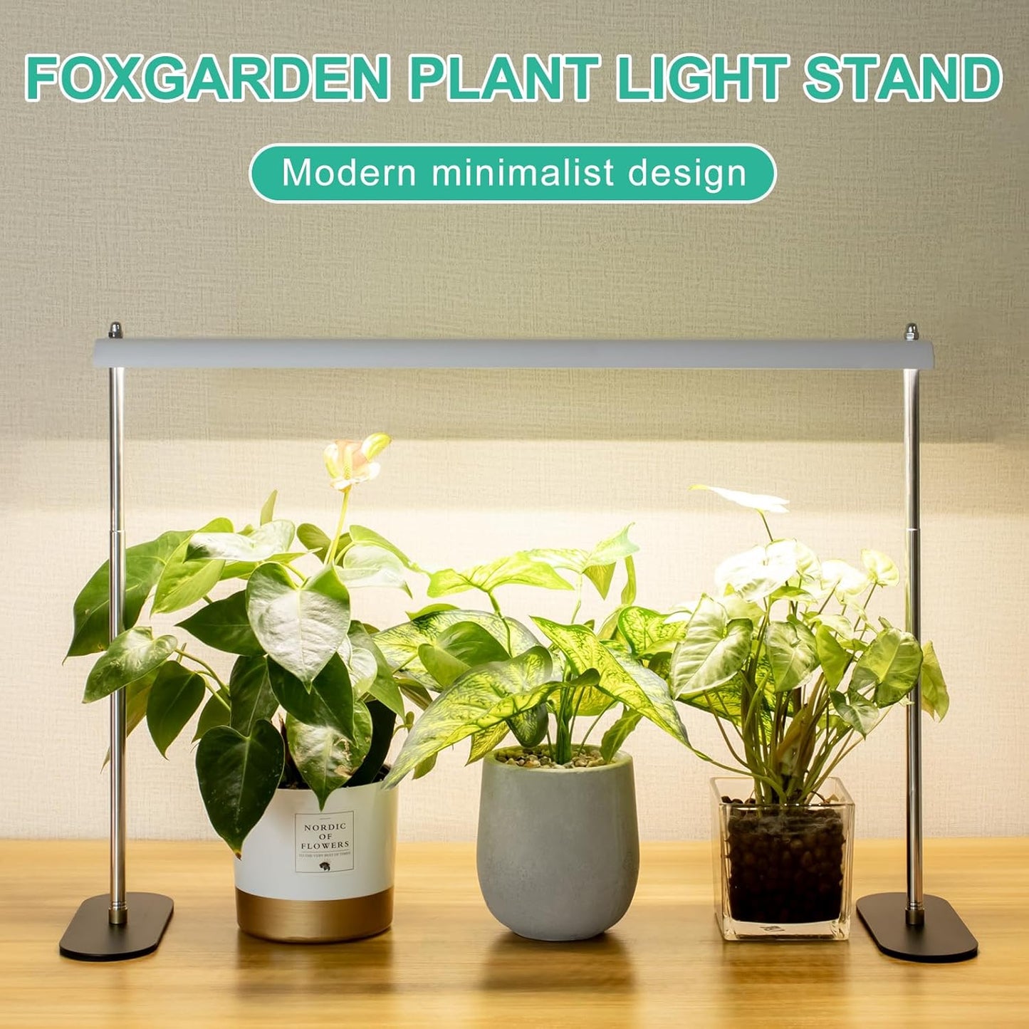FOXGARDEN Grow Light Stand, Advanced LED Plant Growth Lighting with 4/8/12H Timer, 6 Dimming Options, and Adjustable Height - Optimal for Indoor Plants in Seedlings, Vegetative, and Flowering Phases