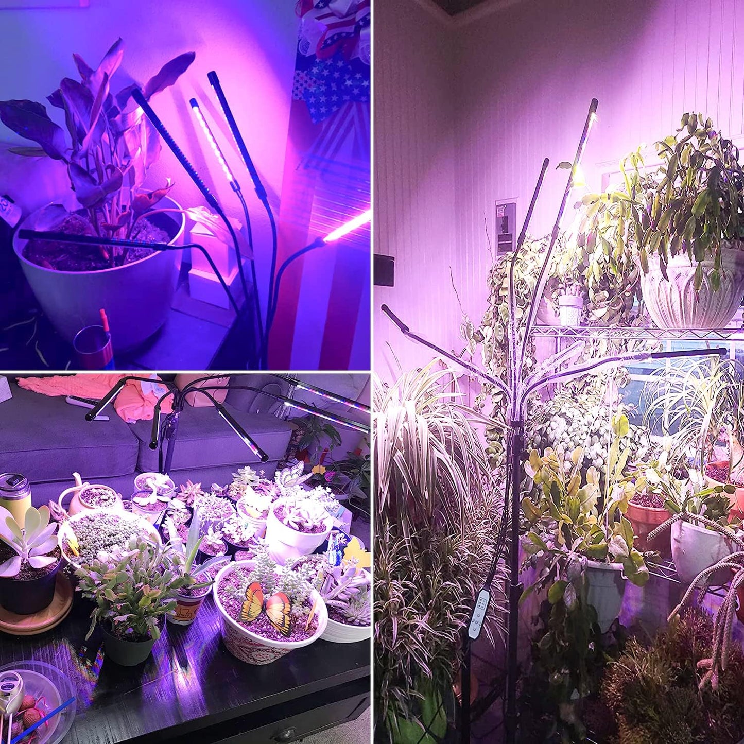 Wolezek Grow Lights for Indoor Plants, 100 LEDs Full Spectrum Plant Lights for Indoor Growing with Adjustable Stand, 5-Heads Grow Lamp with Auto 6/12/16H Timer, 3 Light Modes, 5 Levels Dimmable