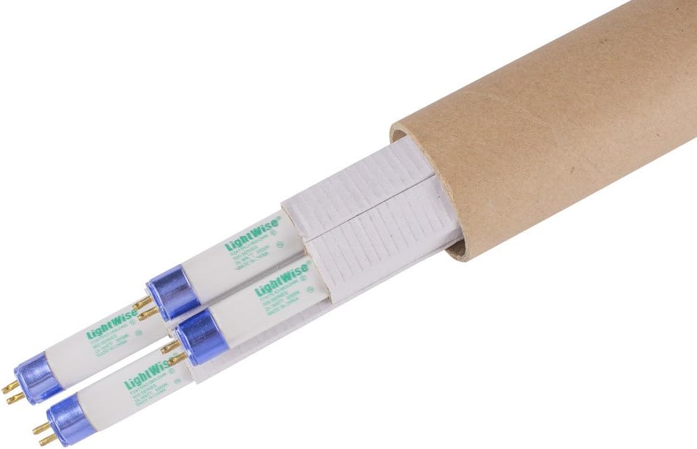 Lightingwise 4-Feet 6500k T5 Ho Fluorescent Grow Light Bulbs - Pack of 4, 6500k - Blue - Veg