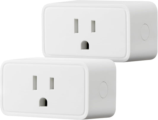Amazon Basics Smart Plug with Timer Function, Voice Control, WiFi Outlet, Works with Alexa Only, Schedule, APP Control, 2.4 GHz Wi-Fi, No Hub Required, 2-Pack, White