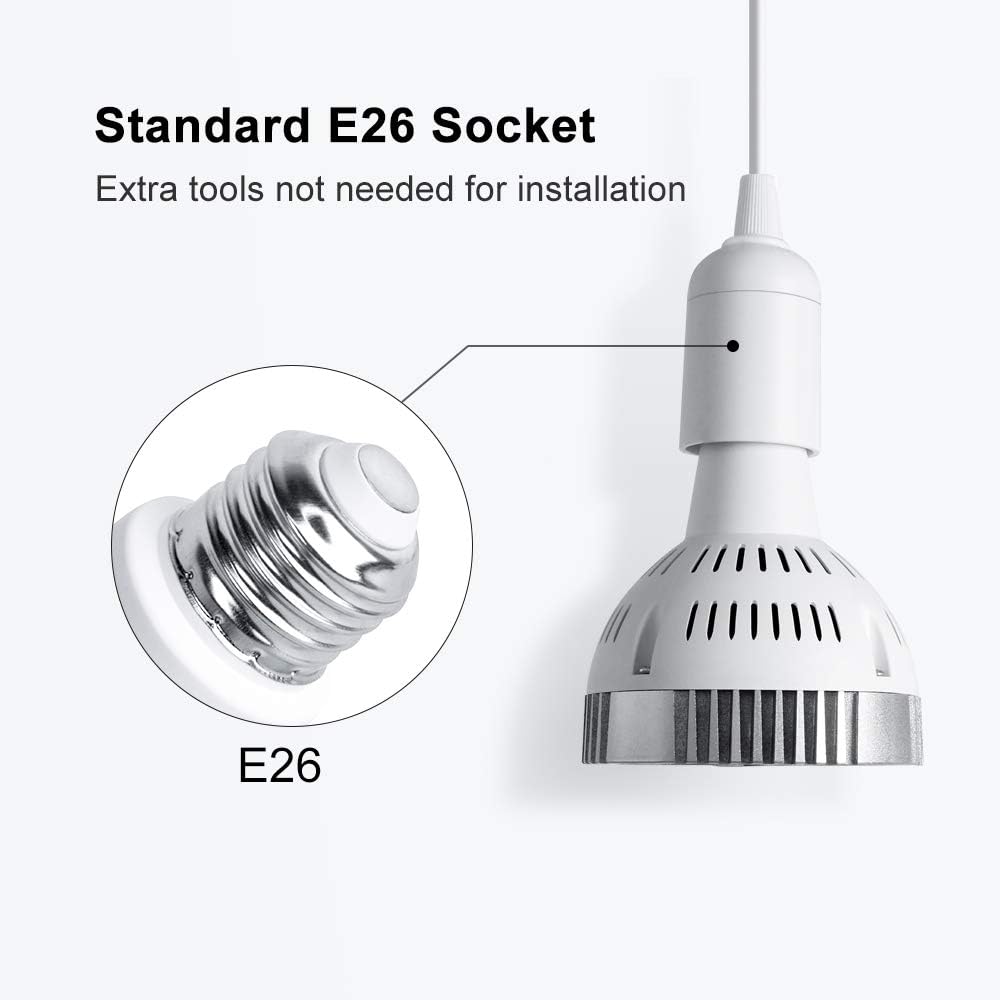 CANAGROW LED Grow Light, 35W Full Spectrum Grow Light Bulb Plant Light for Indoor Plants, Growing Lamps for Hydroponics Greenhouse Succulent Houseplants Vegetable
