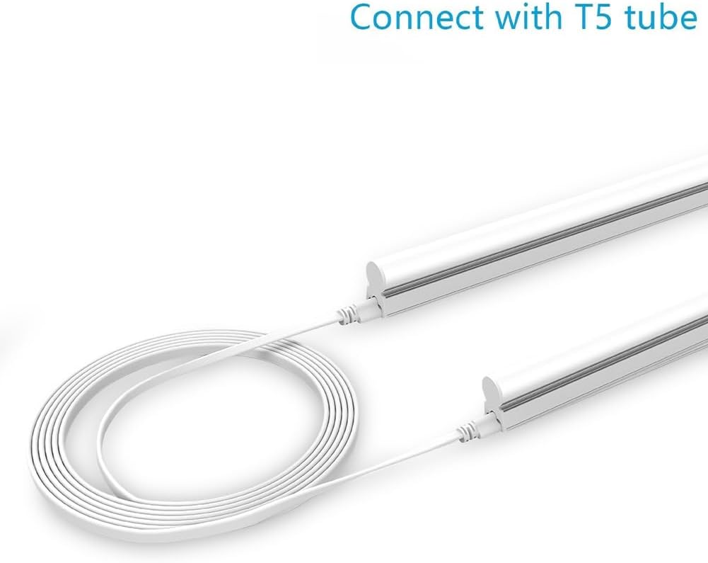 JESLED 5FT T5 T8 Extension Cords for led Shop Lights, 1.5 Meter T5 Extension Cable Linkable Wire Cable Connector for Integrated LED Tube Light, Garage Light, 6 Packs (Not for Male-to-Female)