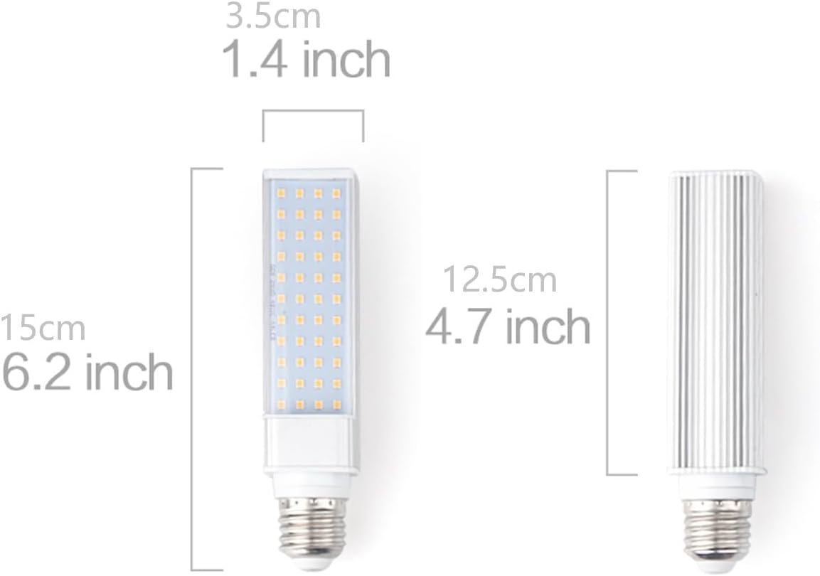LED Plant Grow Bulbs for Grow Light for Indoor Plants, Sun Light, 44 LEDs of 17W (50W Fluorescent Bulbs Equivalent), 2 Pack (Work on AC110V-220V only)