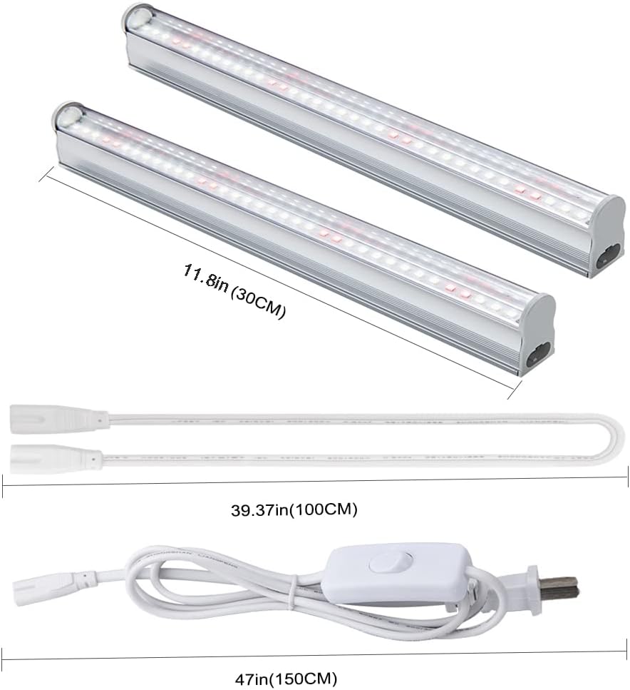 LED Grow Light Bars for Indoor Plants, Sunlight Grow Lamp Full Spectrum Growth Light Strip for Greenhouse Plant Grow Shelf