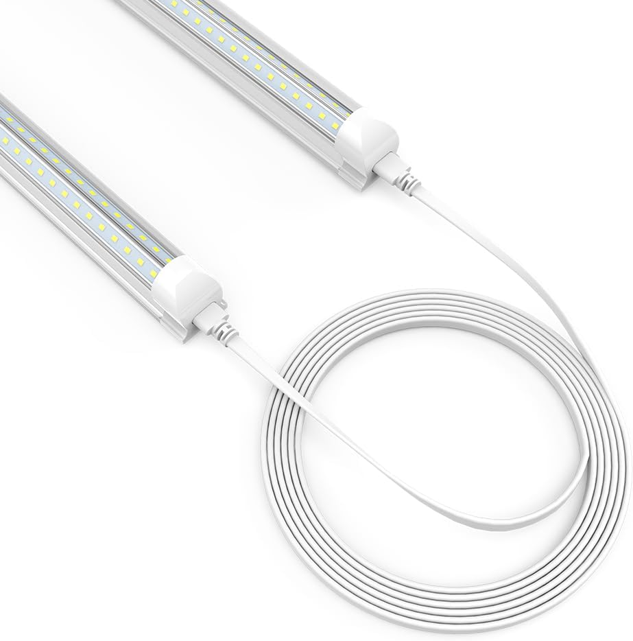 SHOPLED (4-Pack 4FT T5 T8 LED Shop Light Fixture Connecting Cords, Double-Ended Connector Cable for LED Tube Lights
