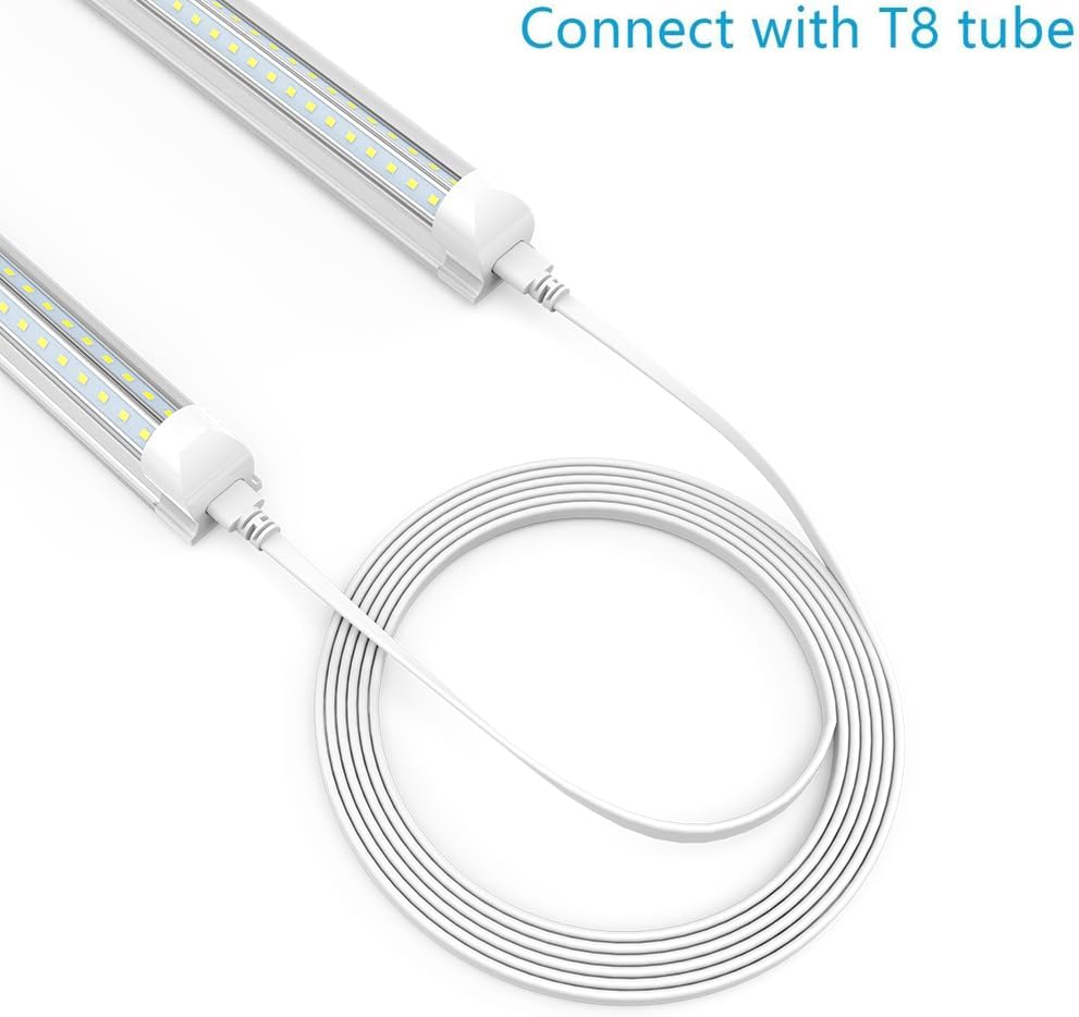 JESLED 5FT T5 T8 Extension Cords for led Shop Lights, 1.5 Meter T5 Extension Cable Linkable Wire Cable Connector for Integrated LED Tube Light, Garage Light, 6 Packs (Not for Male-to-Female)
