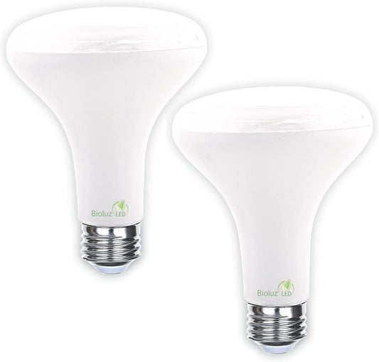Bioluz LED Grow Light Bulbs, Full Spectrum 3000K BR30 Floodlight Bulbs for Indoor Plants, 9W, Low Heat & Energy Efficient, 2-Pack