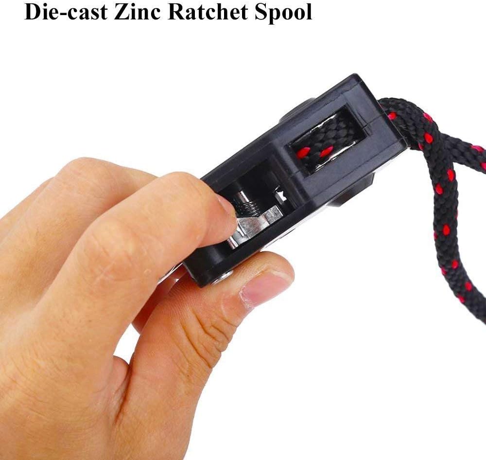 Heavy Duty Ratchet Tie Down Straps with Safety Hooks, Cargo Ratchet Straps for Kayak, Canoe, Truck, Trailer, Motorcycle, Grow Lights & Camping Gear, Securing Straps with Easy Release Ratchet Tightener