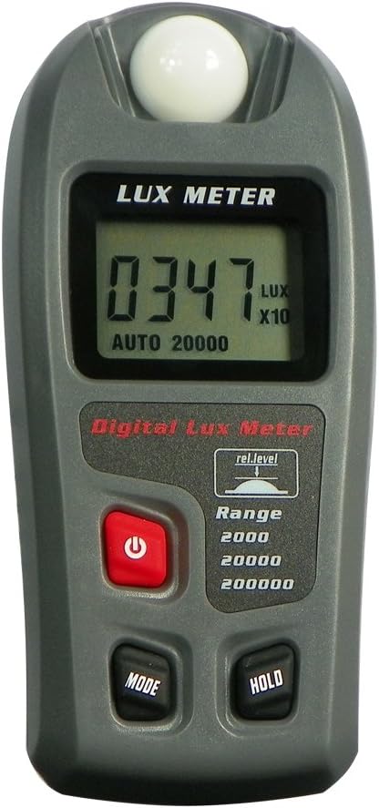 Leaton Light Meter, Digital Luxmeter, Digital Illuminance Meter, Range up to 200,000 Lux, Luxmeter with LCD Display for Plants, Car Headlights, Home & Office LEDs Light Photograph