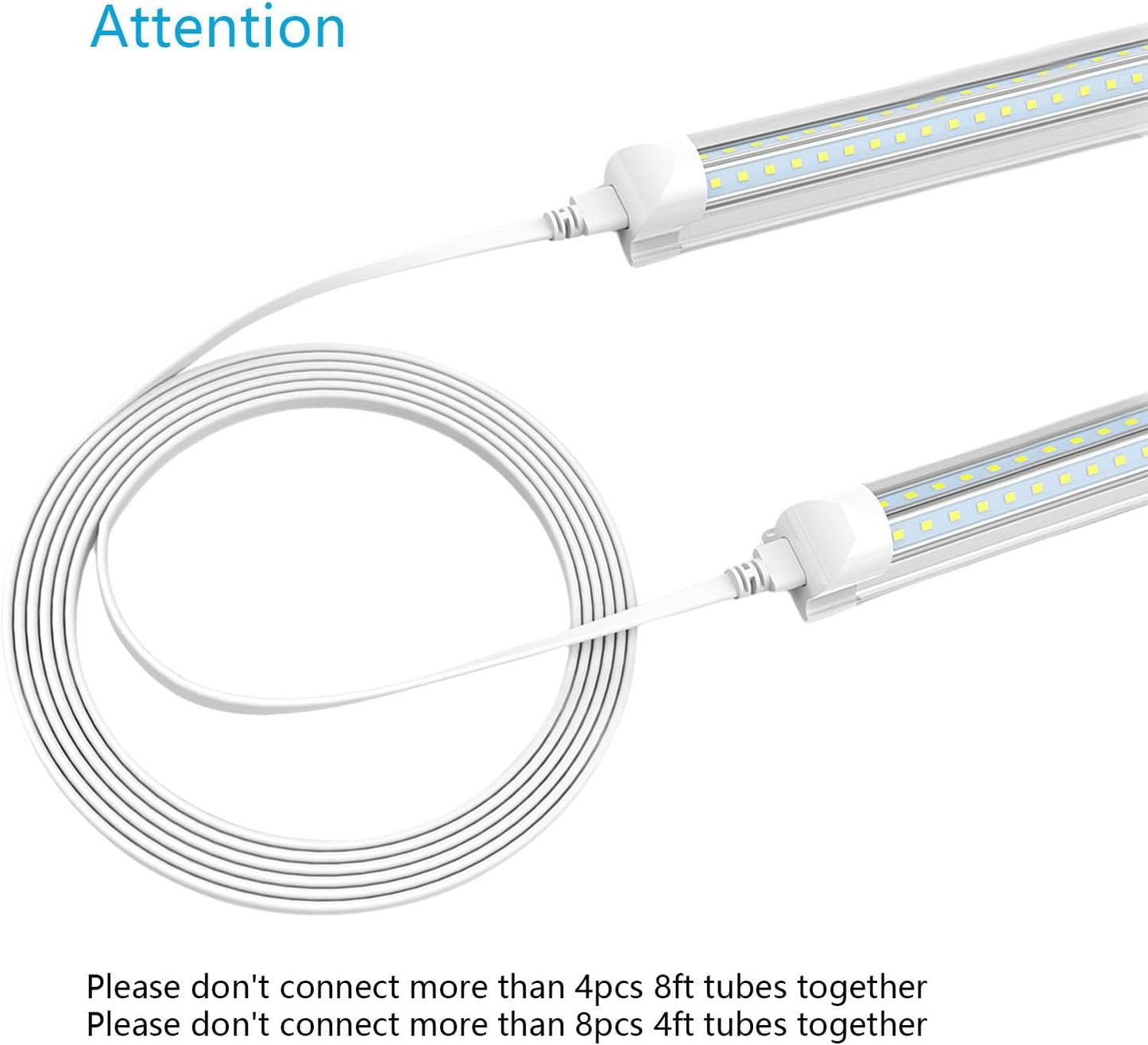 JESLED 5FT T5 T8 Extension Cords for led Shop Lights, 1.5 Meter T5 Extension Cable Linkable Wire Cable Connector for Integrated LED Tube Light, Garage Light, 6 Packs (Not for Male-to-Female)