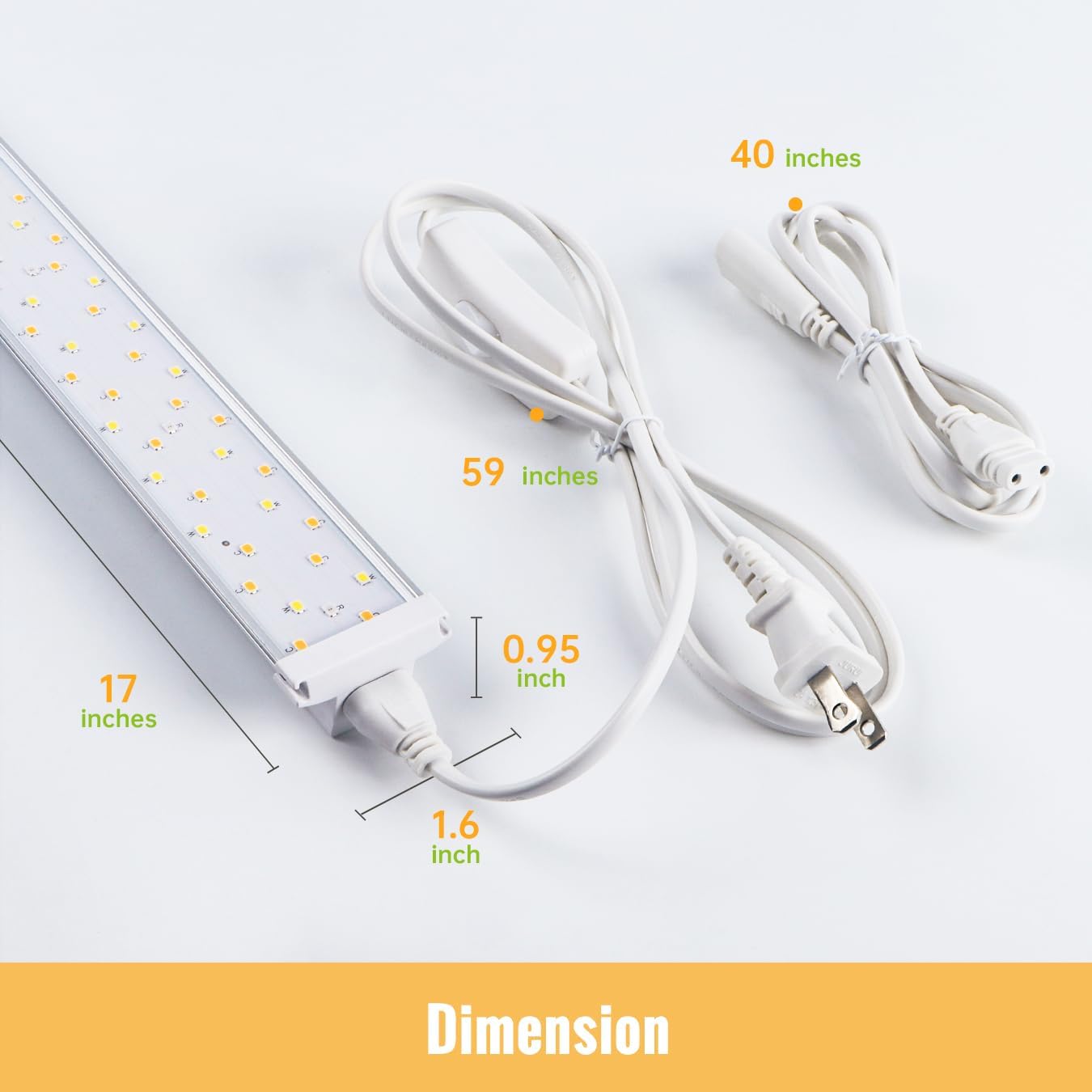 1.4FT Hanging Grow Light for Indoor Plants, Full Spectrum with 660nm Red LED, T5 2020T Light Fixture, 108W(6×18W) Grow Lamp with Reflectors for Seedling Tray, 6-Pack