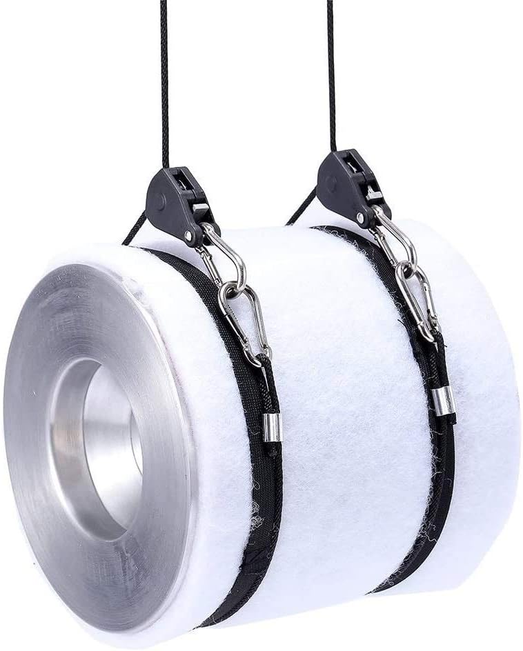 iPower 4-Pair 1/8 Inch Adjustable Heavy Duty Rope Clip Hanger Reinforced Metal Internal Gears 8-Feet Long 150lbs Weight Capacity