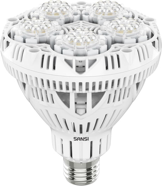 SANSI Grow Lights for Indoor Plants, Full Spectrum 24W Grow Light Bulbs (300 Watt Equivalent) with Optical Lens for High PPFD, Natural Daylight Efficiency Plant Lights for Indoor Growing Seed Starting