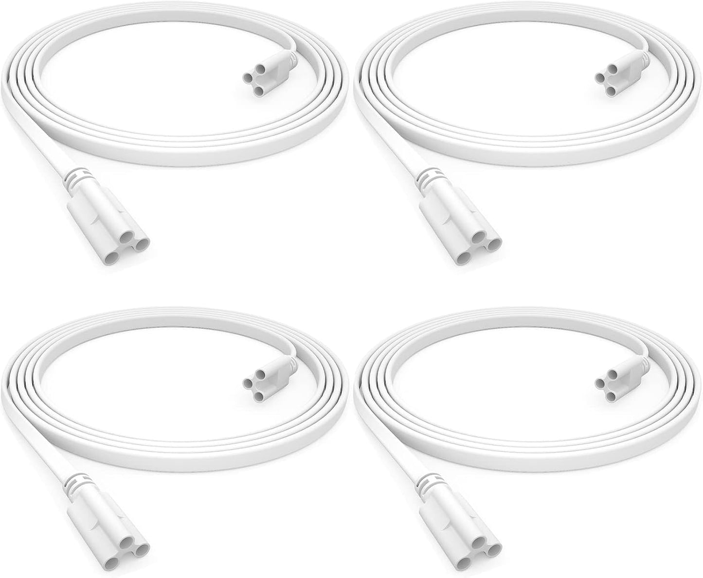 SHOPLED (4-Pack 4FT T5 T8 LED Shop Light Fixture Connecting Cords, Double-Ended Connector Cable for LED Tube Lights