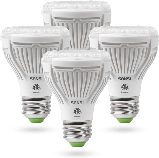 SANSI LED Grow Light Bulb for Seeds and Greens, Full Spectrum 10W Grow Light (150 Watt Equiv) with Optical Lens for Indoor Plant, High PPFD, E26 Base, 4-Pack