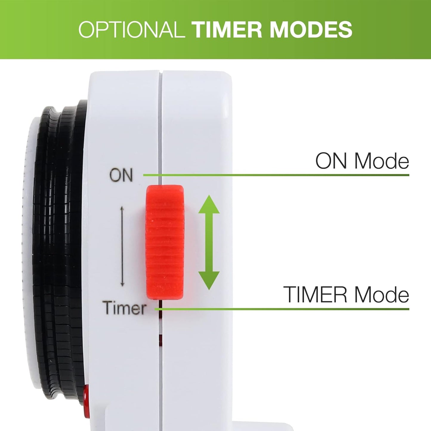 Grow1 Single Outlet Mechanical Timer 24 Hour Hydroponics Grow Light Timers Electrical Outlets, Universal Wall Plug 3-Prong Grounded Outlet, UL Listed, 240v