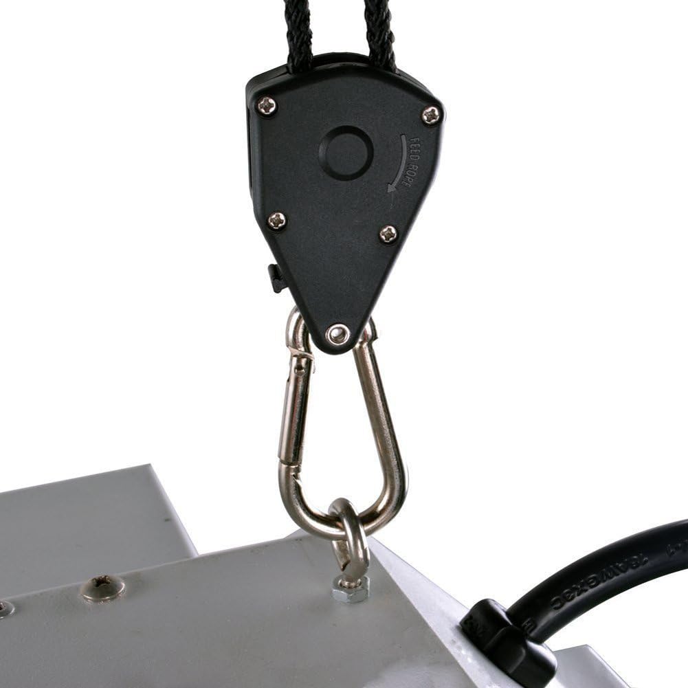 12PCS/6 Pairs Adjustable Rope Hanger Ratchet Grow Light Hangers 1/8'' 150lb Reinforced Internal Gears Ratchets, Loose-Proof Design for Grow Lights