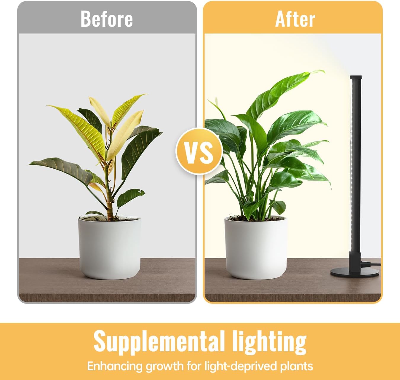 Vertical Grow Light, 72 LEDs Full Spectrum Light Bar, 5000K Wide Illumination Area Desk Light,1.4FT Stand Plant Lamp for Tall Houseplants, Tropical Plants, Foliage with On/Off Switch