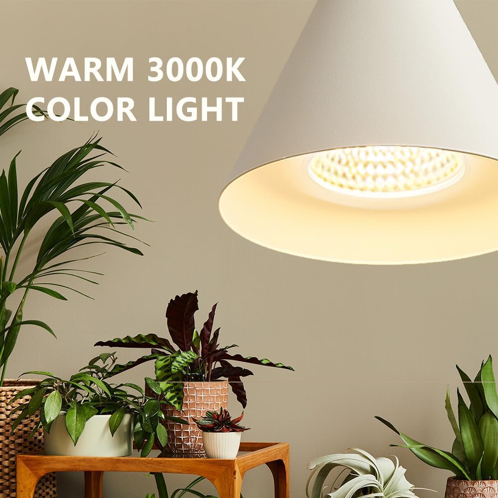 Hanging Grow Lights for Indoor Plants, Full Spectrum, with Timer and 15FT Power Cord, 20W Pendant Plant Lights for Indoor Growing, Large Tall Plant, Garden, Flowers, Greenhouse(White)