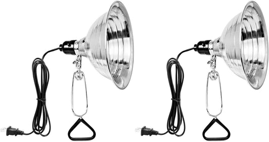 Simple Deluxe Clamp Light with 8.5 Inch Adjustable Aluminum Reflector, Suit for E26 Socket Max 150 Watt Lamp (No Bulb Included), 6 Feet 18/2 SPT-2 Cord, 2 Pack