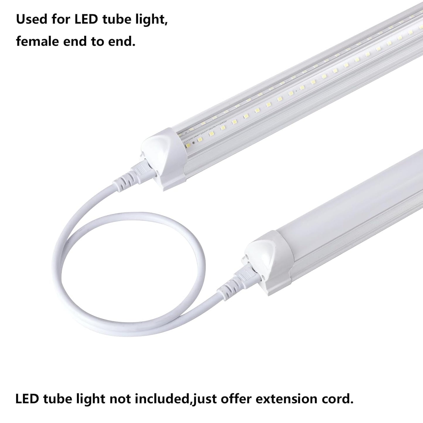 10 Pack 2FT Extension Cords,T5 T8 LED Lamp Connecting Wire for Ceiling Lights & Tube Lights,Double End Cable Female to Female,3 Prong Power Cables