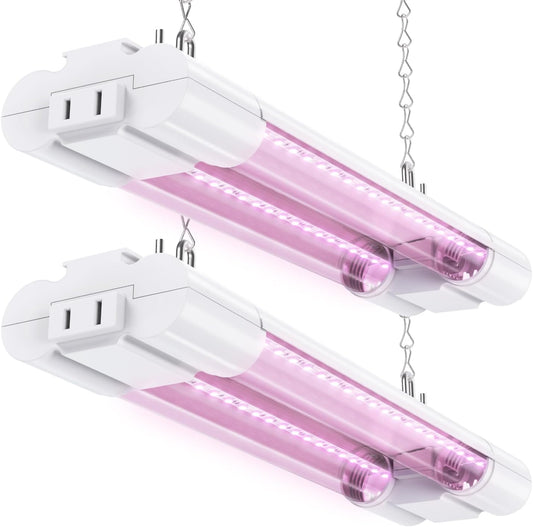 Sunco 1ft Grow Light LED, 10W, Full Spectrum, for Seed Starting, Seedling, Indoor Plants, Plug in Suspended Fixture, Link Up to 16, Inline Switch, ETL 2 Pack.