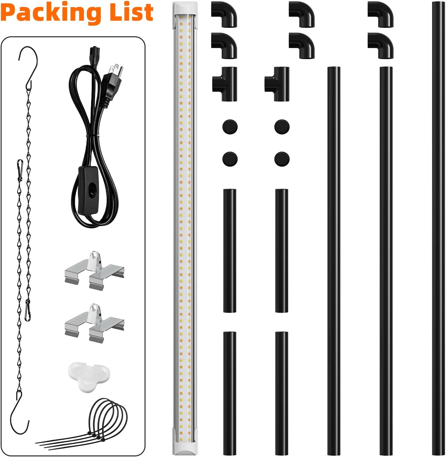Bstrip Grow Light Stand, 2ft 24W Grow Light for Indoor Growing, Full Spectrum LED Plant Light for Seed Starting, Height Adjustable, Large 29.5" L x 18.3" W x 26.0" H
