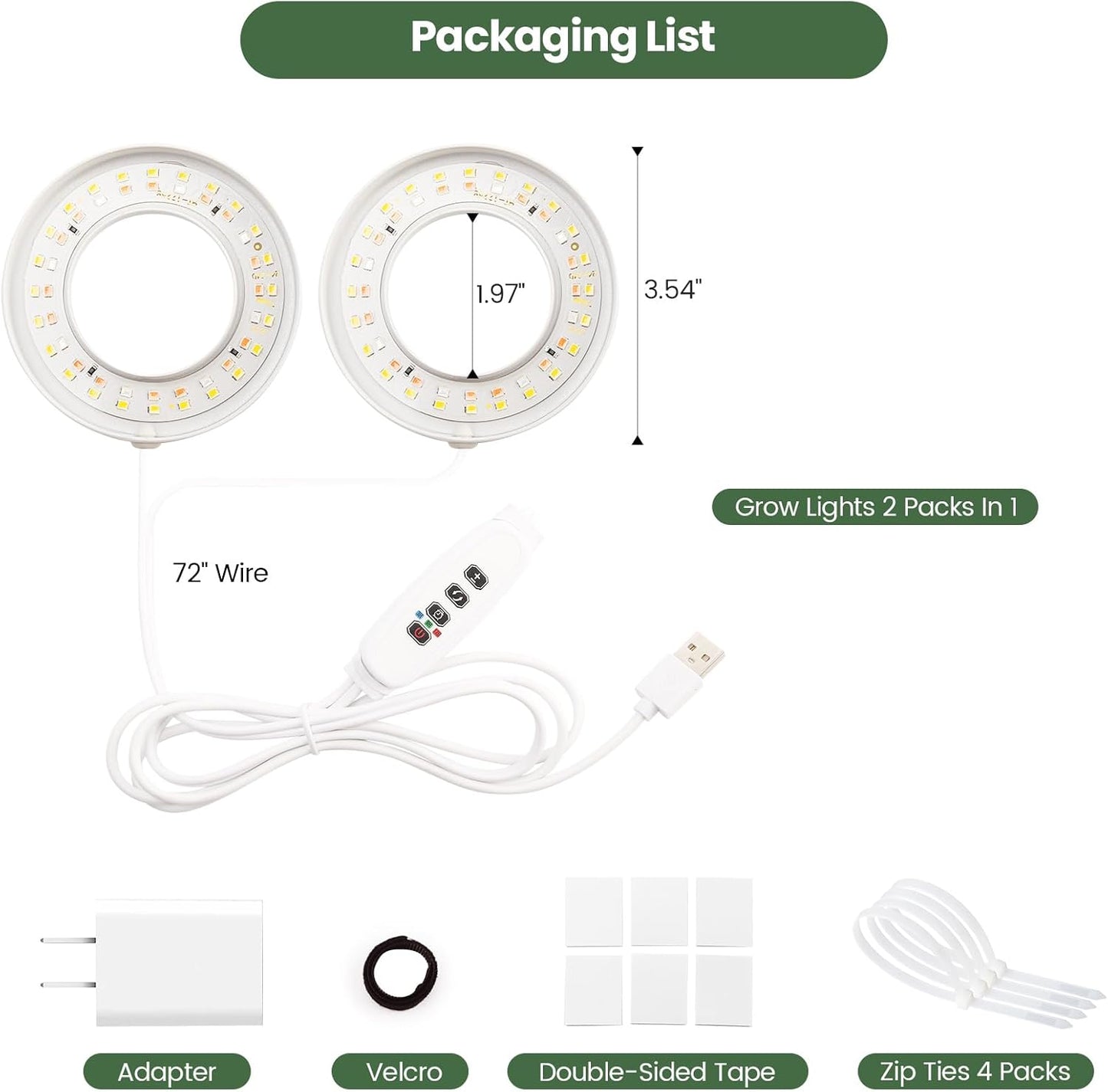 Mosthink Ceiling Grow Lights for Indoor Plants, 96 LEDs Plant Light Full Spectrum, Under Cabinet Plant Growing Lamp with Auto Timer, 10 Dimmable Levels, 3 Modes with Transparent Cover,Corded