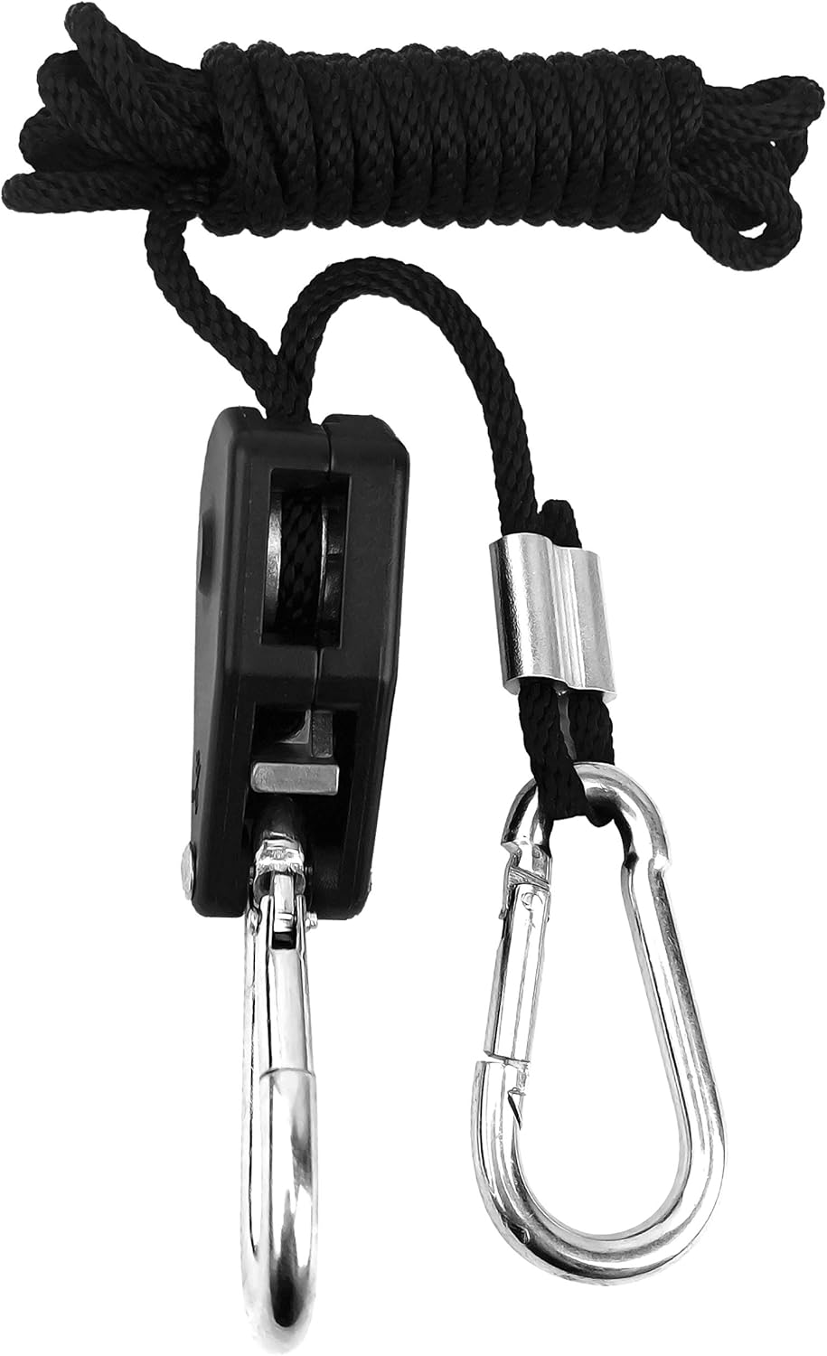 6 Pairs 1/8 inch Adjustable Heavy Duty Rope Hanger - Reinforced Metal Internal Gears Ratchets foe Growing Light Fixtures, Loose-Proof Design, 8-ft Long & 150lbs Weight Capacity