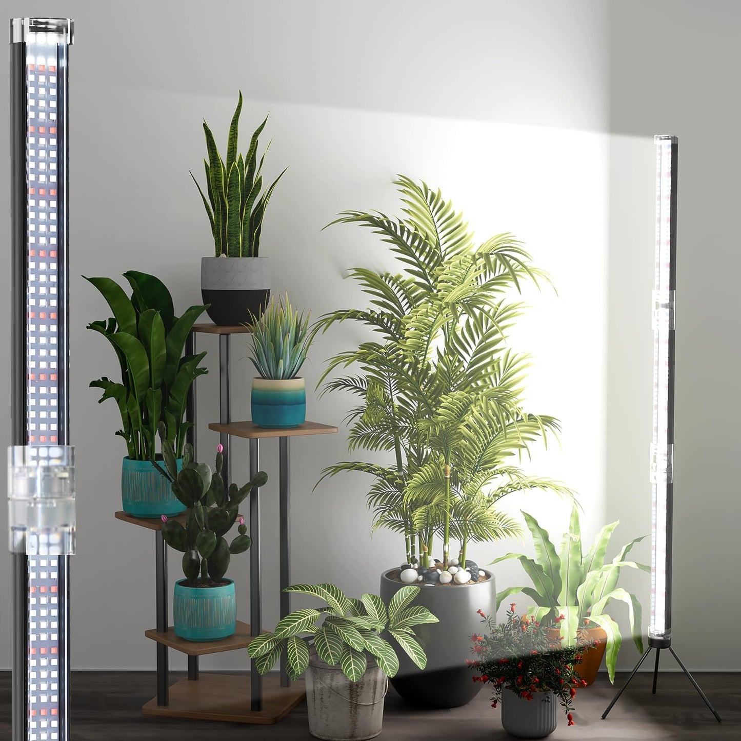 Super-Bright 48" T10 Plant Lamp, 6000k Full Spectrum Standing Grow Light, 3 Modes & 5 Dimming Levels, Timer 4/8/12H,12V/3A High Power Output for Large & Tall Indoor Plants