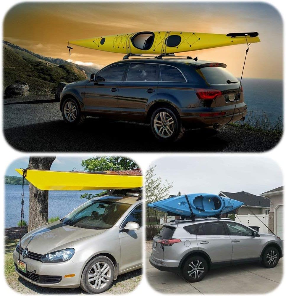 Heavy Duty Ratchet Tie Down Straps with Safety Hooks, Cargo Ratchet Straps for Kayak, Canoe, Truck, Trailer, Motorcycle, Grow Lights & Camping Gear, Securing Straps with Easy Release Ratchet Tightener