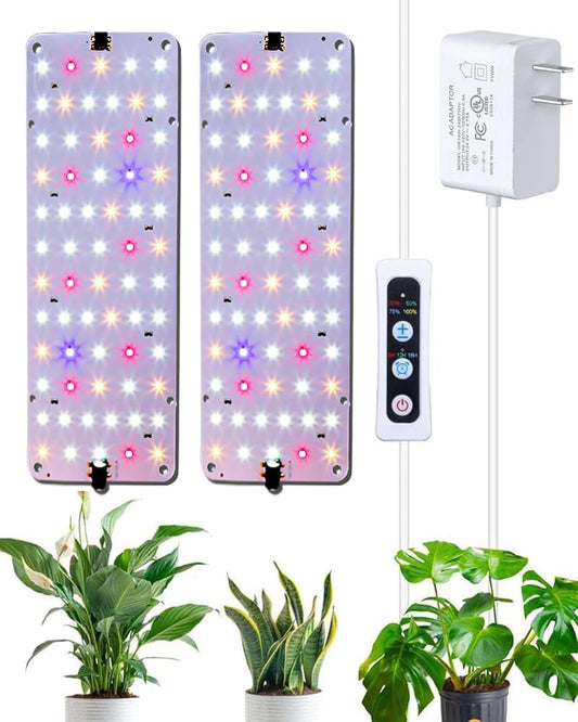Panel Grow Light for Indoor Plants, 20W Ultra-Thin Full Spectrum LED Grow Light for Shelf & Cabinet, Dimmable with 6/12/16H Timer, Pinkish White, 1-Pack
