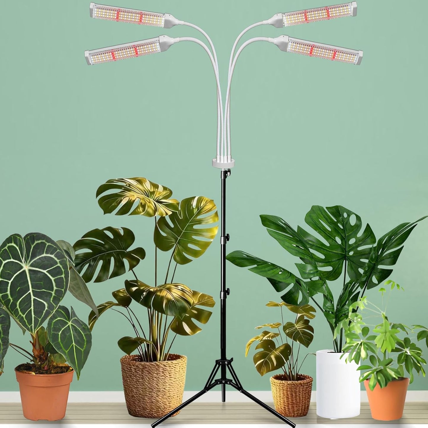 420 LED Grow Lights for Indoor Plants Full Spectrum, LED Plant Light with Stand, Adjustable Height, Plant Grow Lights with Auto 4/8/12/H Timer for Indoor Tall Plants.