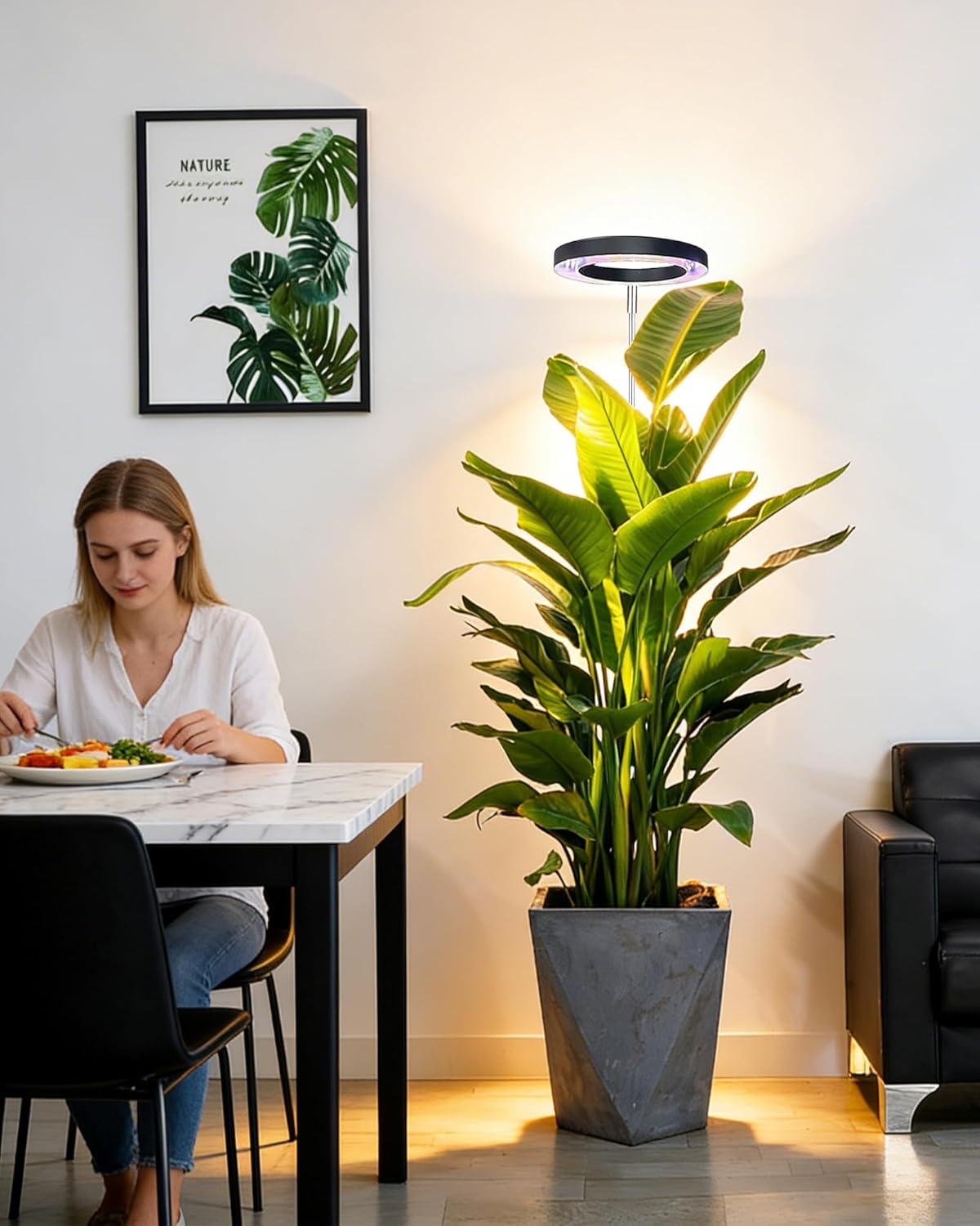 yadoker Plant Grow Light, LED Growing Light Full Spectrum for Indoor Plants,Height Adjustable, Automatic Timer, 5V Low Safe Voltage,Idea for Large Plant Light