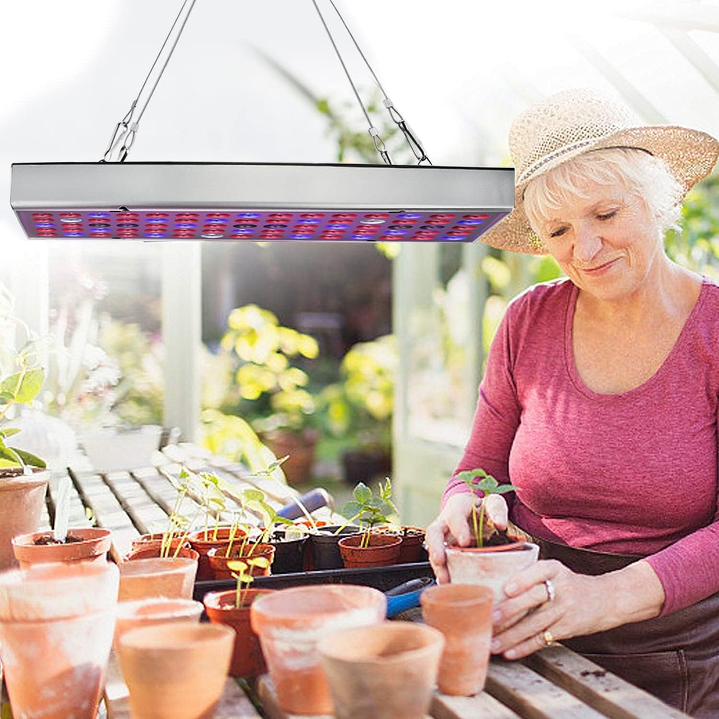 LED Grow Lights, Full Spectrum Grow Lamp with IR & UV LED Plant Lights for Indoor Plants,Micro Greens,Clones,Succulents,Seedlings,Panel Size 12x4.7 inch