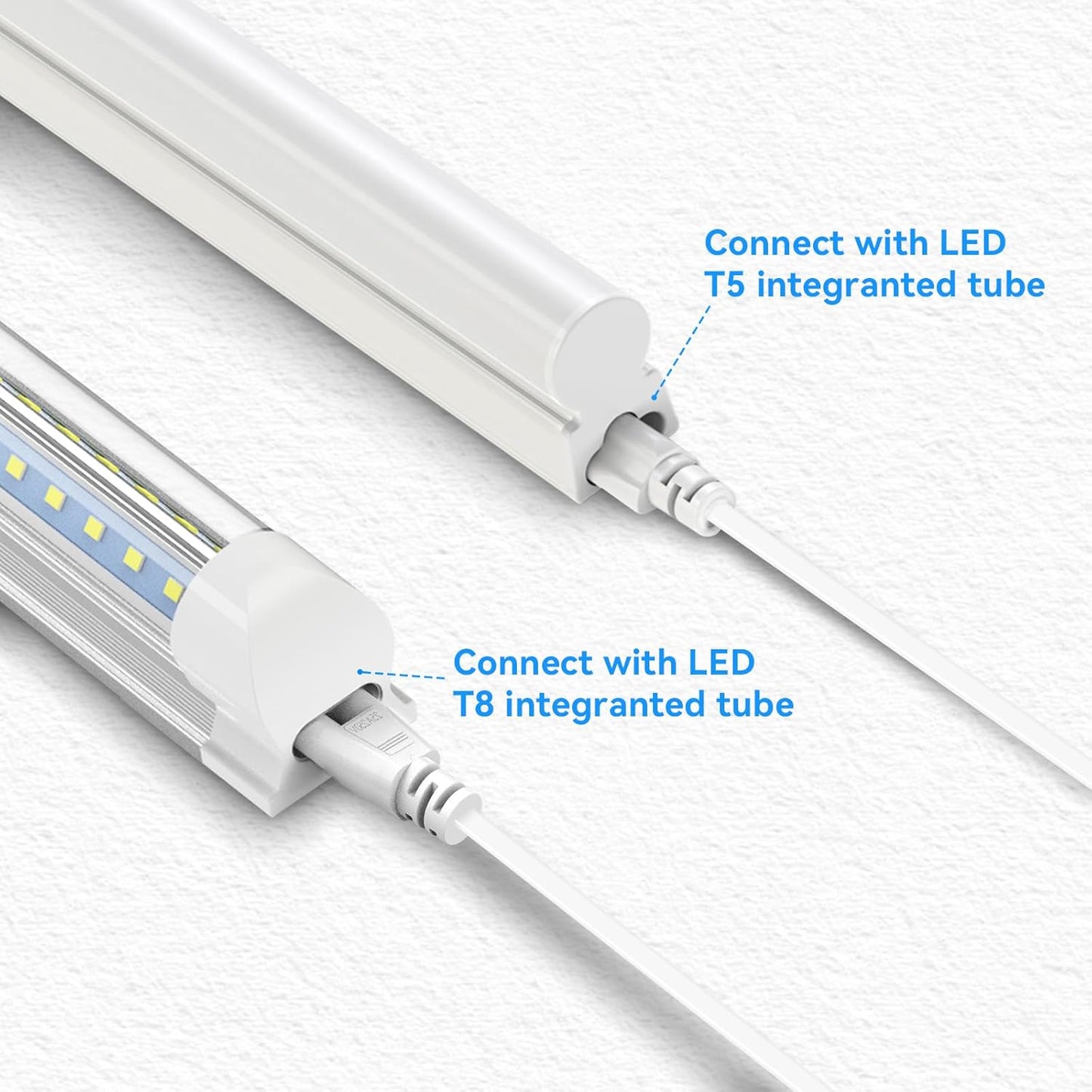 SHOPLED (4-Pack 4FT T5 T8 LED Shop Light Fixture Connecting Cords, Double-Ended Connector Cable for LED Tube Lights