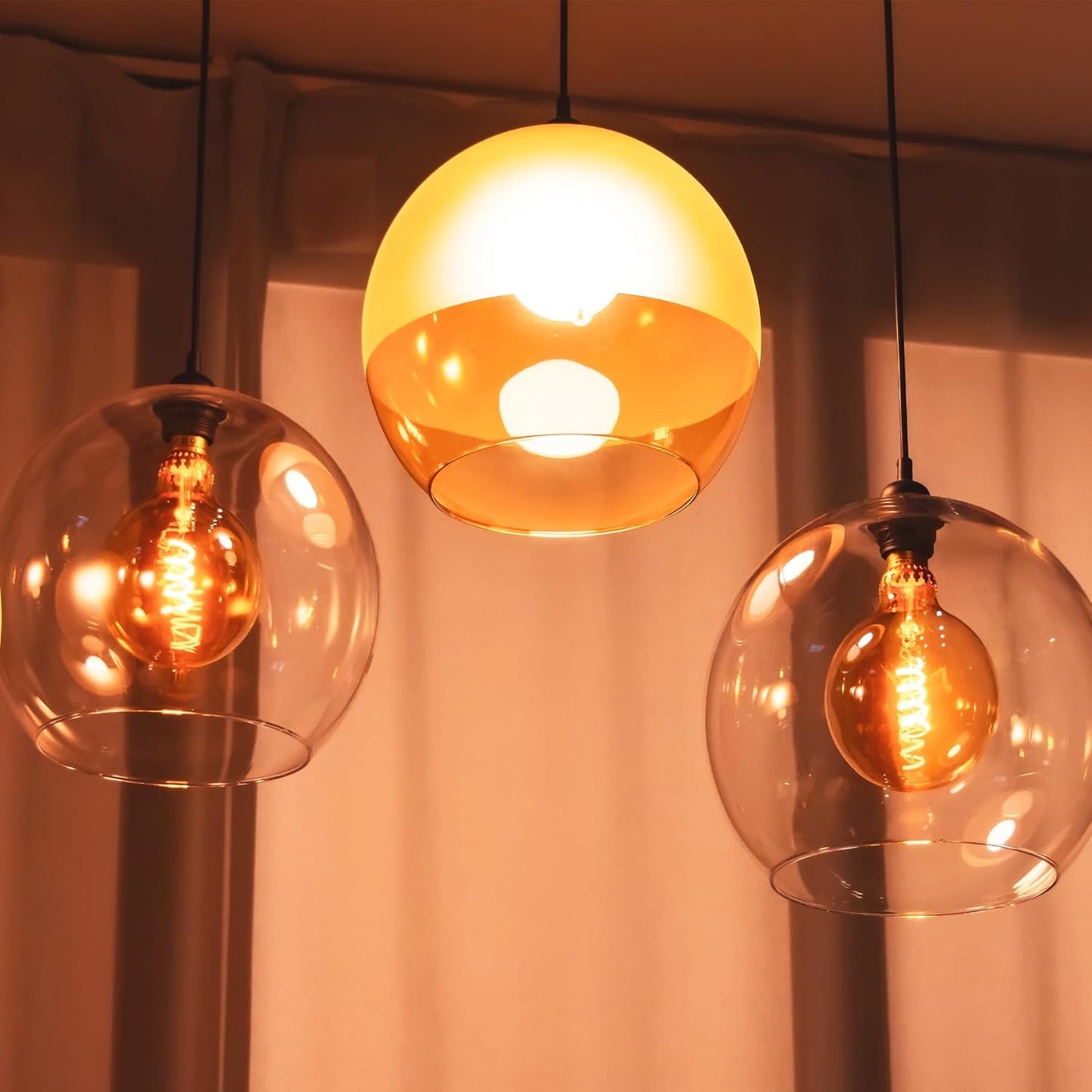 20Ft Pendant Light Cord, Black Plug in Hanging Lamp Kit E26 E27 Corded Light Socket with On/Off Switch, Socket Rings, UL Approval Extension Lantern Cable, 2 Pack
