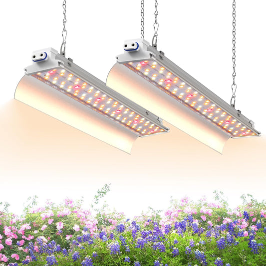 1.4FT Hanging Grow Light for Indoor Plants, Full Spectrum with 660nm Red LED, T5 2020T Light Fixture, 36W(2×18W) Grow Lamp with Reflectors for Seedling Tray, 2-Pack