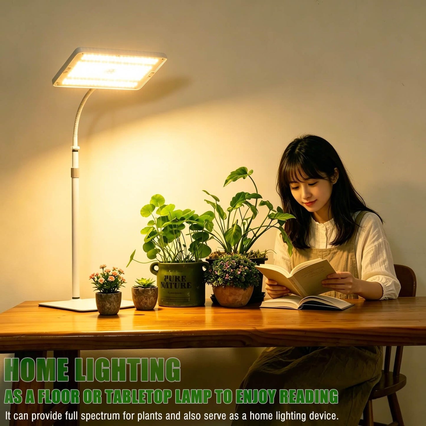 LED Grow Lights for Indoor Plants with Stand for Floor and Tabletop, Full Spectrum Plant Lights for Indoor Growing with Timer 4H/8H/12H, Grow Light with 3 Lighting Mode & 10 Dimmable Brightness.