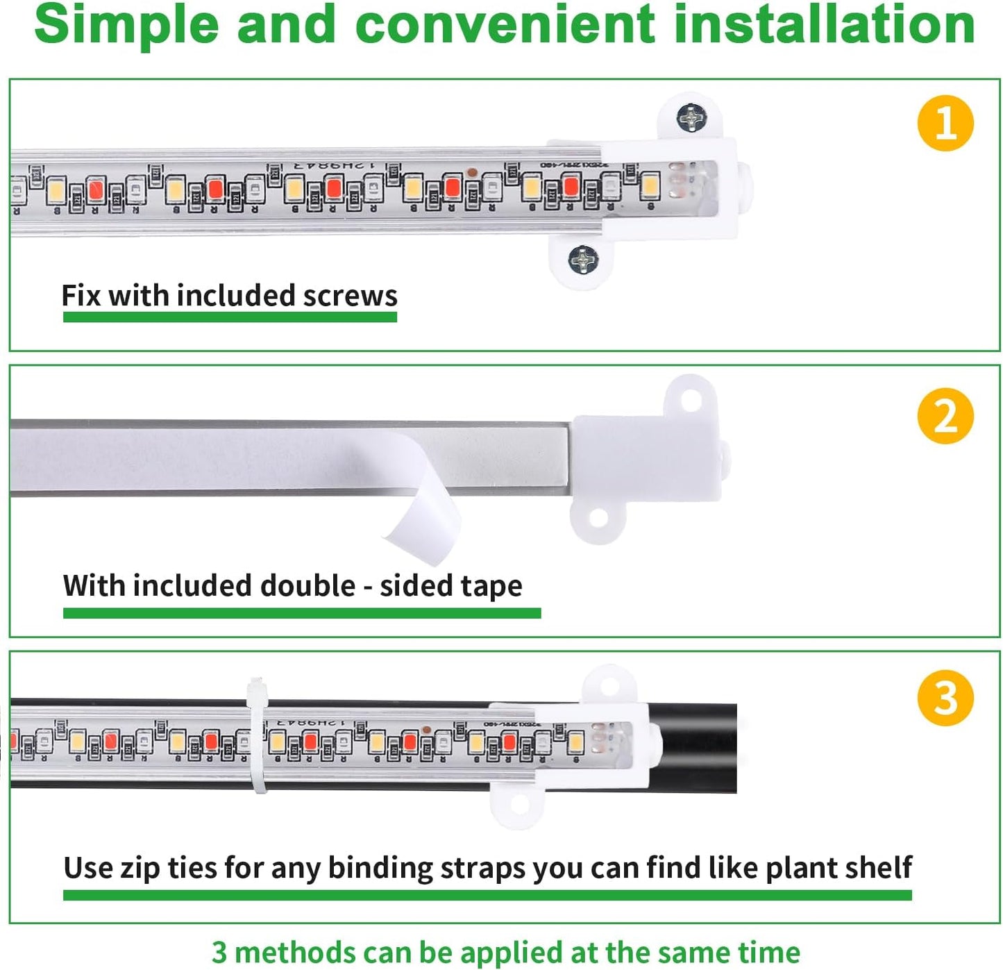 7.8'' 3 Head LED Grow Light Strips, Grow Lamps for Indoor Plants Full Spectrum, Plant Light with 4/8/12H Timer, 10 Dimmable Levels for Seedling Succulent,Best Match for Plant Shelf