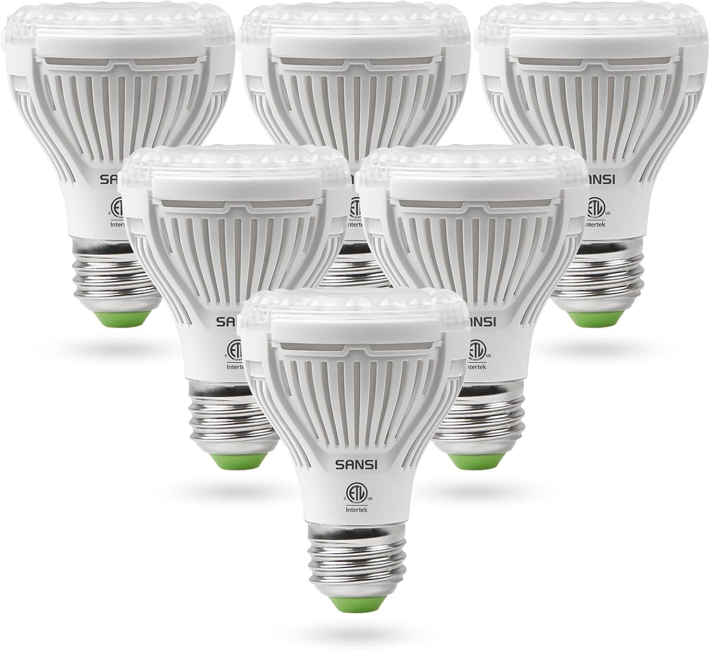 SANSI LED Grow Light Bulb for Seeds and Greens, Full Spectrum 10W Grow Light (150 Watt Equiv) with Optical Lens for Indoor Plant, High PPFD, E26 Base, 6-Pack