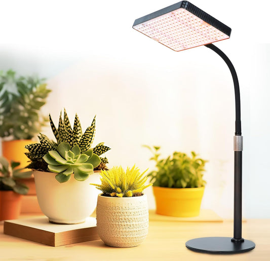FECiDA Desk Grow Lights for Indoor Plants, Bonsai, Seed Starting, Table Top Grow Light UV-IR Full Spectrum, 25 Watt Power Draw, Bright Enough LED Growing Lamp, 16"-24" Height Adjustable