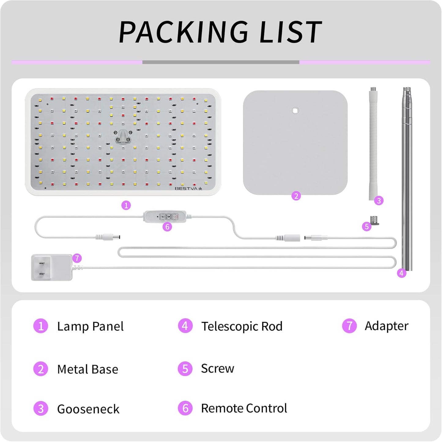 BESTVA 18W Grow Lights for Indoor Plants with Stand, Full Spectrum LED Plant Light for Indoor Plants,12-59 Inches Height Adjustable Growing Lamp with Auto On/Off Timer 4H/8H/12H, 4 Dimmable Brightnes