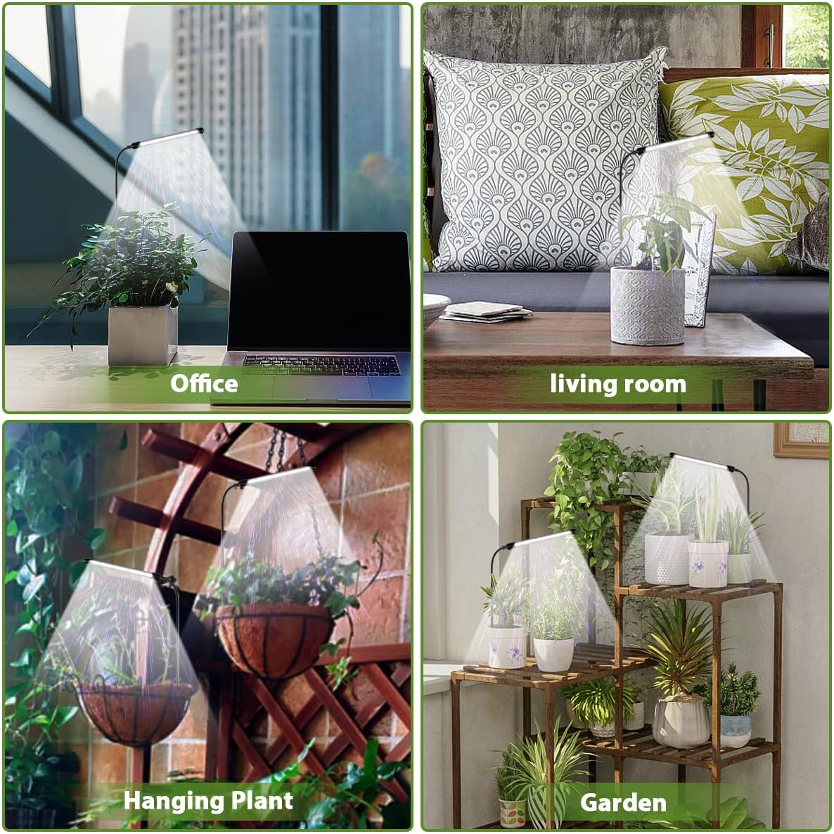Grow Light 2 Pack, 6000K Full Spectrum Gooseneck Growing Lamp for Indoor Bonsai Pot Succulents Micro Greens Mini Plants, Dimmable & Auto Timer 4 8 12H
